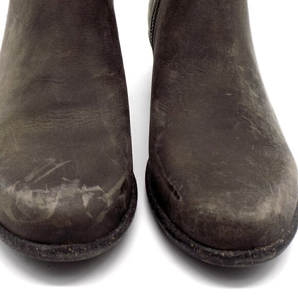 Clark's Unstructured Leather Ankle Boots Distressed Taupe Size 10 M Rustic - Picture 9 of 11